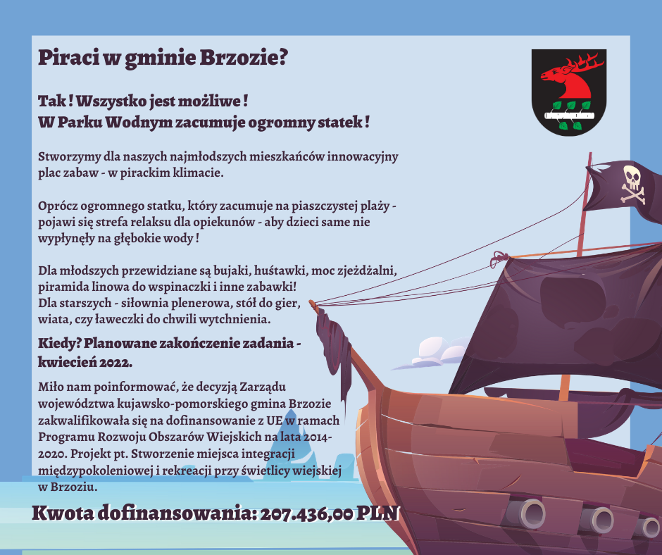 Piraci w gminie Brzozie - plakat